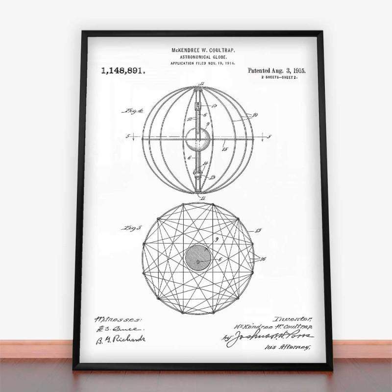Plakat Patent globus astronomiczny