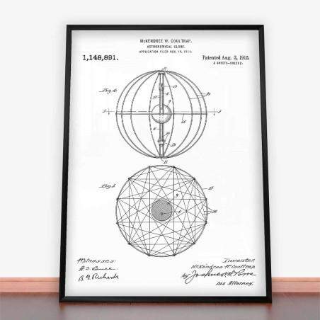 Plakat Patent globus astronomiczny