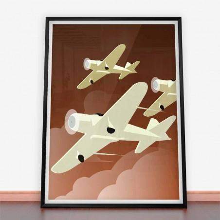 Plakat Samoloty w stylu Art deco
