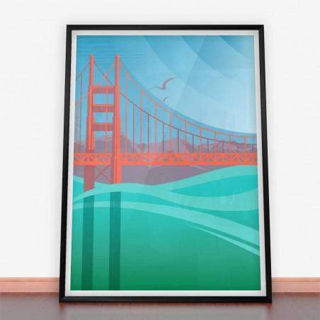 Plakat Most Golden Gate w stylu Art deco