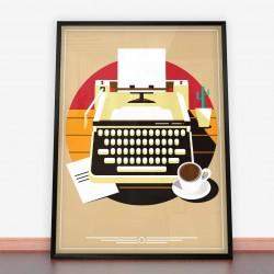 Plakat Maszyna do pisania w stylu Art deco