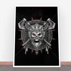 Plakat Angry Viking Skull