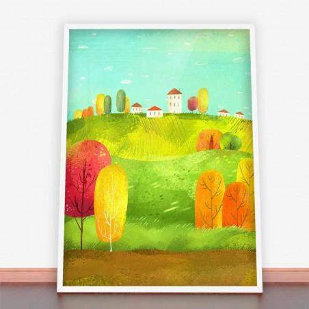 Plakat jesienny krajobraz