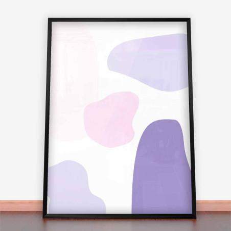 Plakat Różowo-Fioletowo Abstrakcja