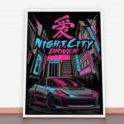 Plakat Nissan 350z Nocą