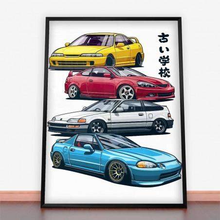 Plakat Toyota Mix. Civic, CRX, Integra