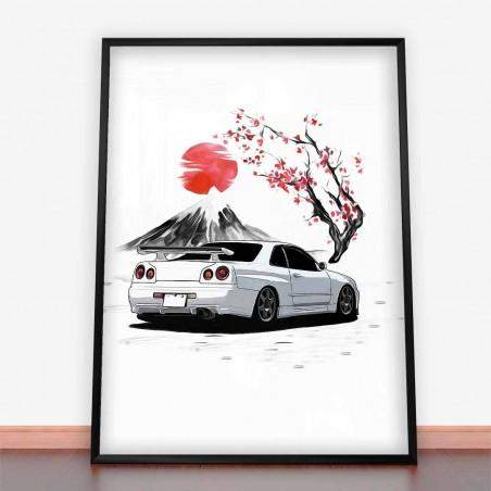 Plakat Nissan Skyline R34 GTR