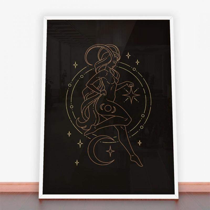Plakat żeński znak zodiaku koziorożec