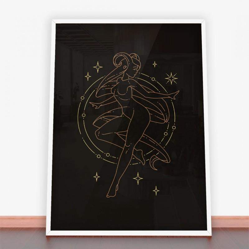 Plakat żeński znak zodiaku baran