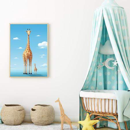 Poster Żyrafa z Młodą Żyrafą