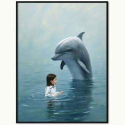 Plakat Dziewczynka i Delfin