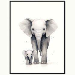 Plakat Słoń z Małym Słoniątkiem