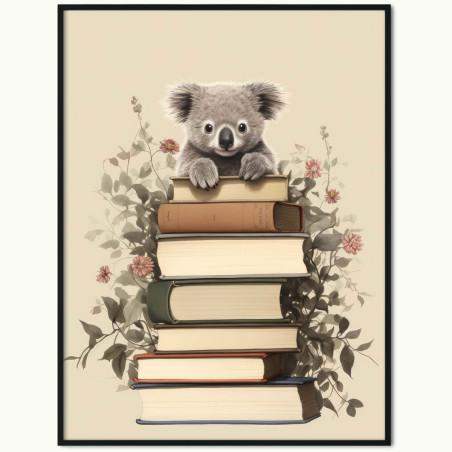 Plakat Koala z Książkami