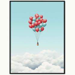 Plakat Kolorowe Balony na Niebie