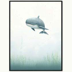 Plakat Pływający Wieloryb