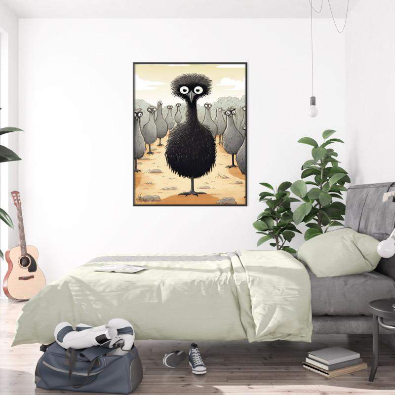Poster Czarny Struś Emu