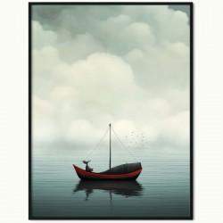 Plakat Wieloryb Łódka