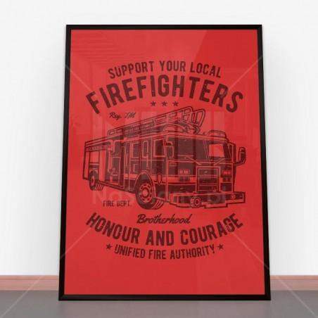 Plakat Fire Fighters Truck