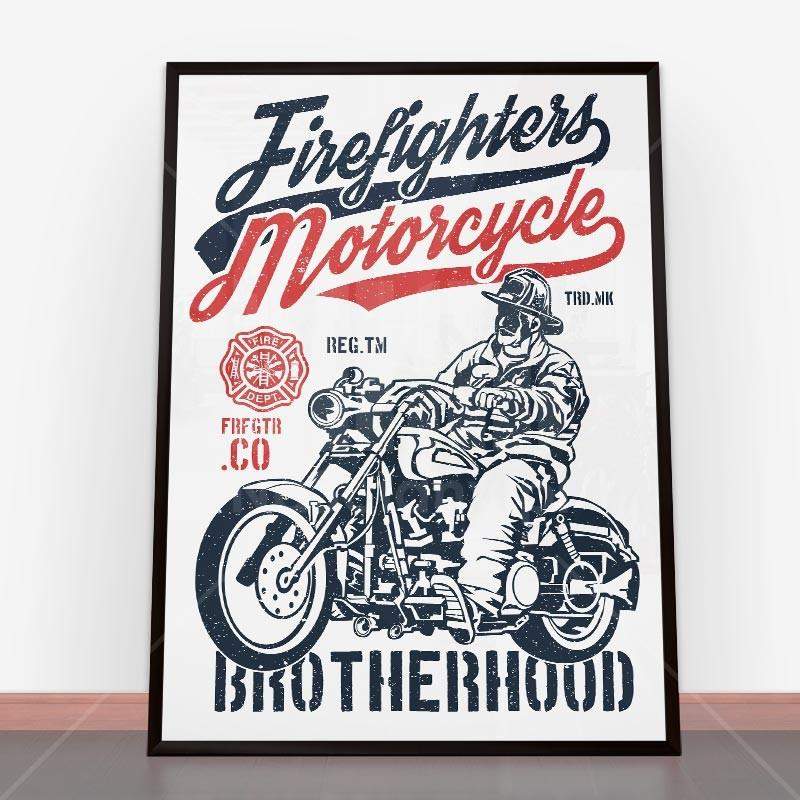 Plakat Firefighters Motorcycle