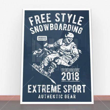 Plakat Free Style Snowboarding