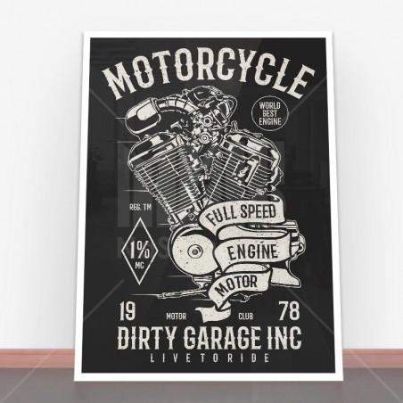 Plakat Motorcycle Full Speed Engine