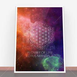 Plakat Flower Of Life Lotus Mandala
