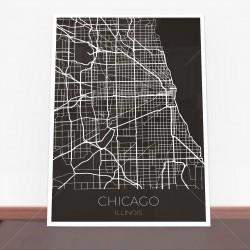 Plakat Chicago mapa