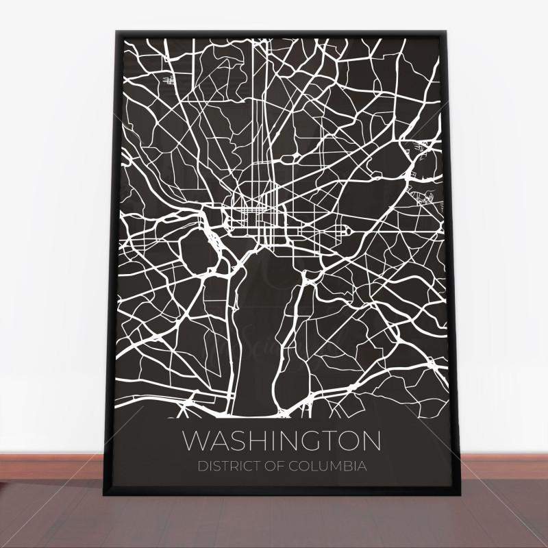 Plakat Washington mapa