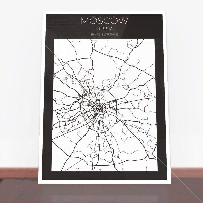 Plakat Mapa Moskwa