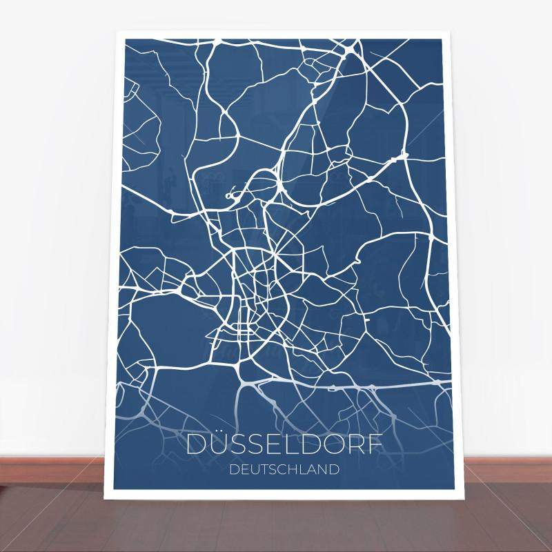 Plakat Düsseldorf mapa