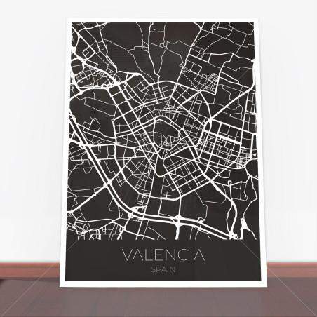 Plakat Walencja mapa
