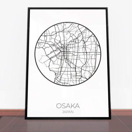 Plakat Osaka mapa