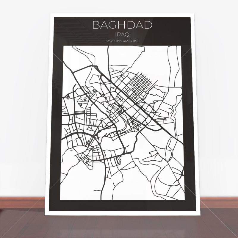 Plakat Bagdad mapa