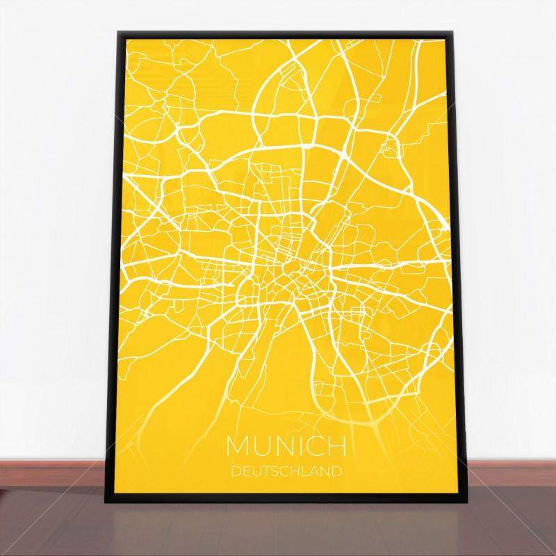 Plakat Monachium mapa