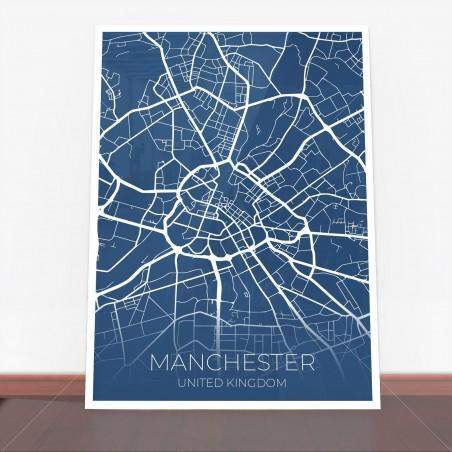 Plakat Manchester mapa