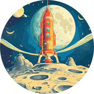 Okrągła Fototapeta Kosmiczna Misja.