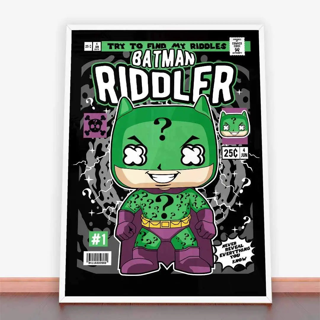 Ramka z plakatem Batman Riddler na okładce komiksu o Batmanie