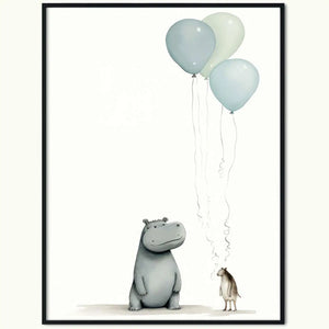 Plakat Hipopotam i Balony.