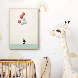 Plakat Pingwin z Balonami.