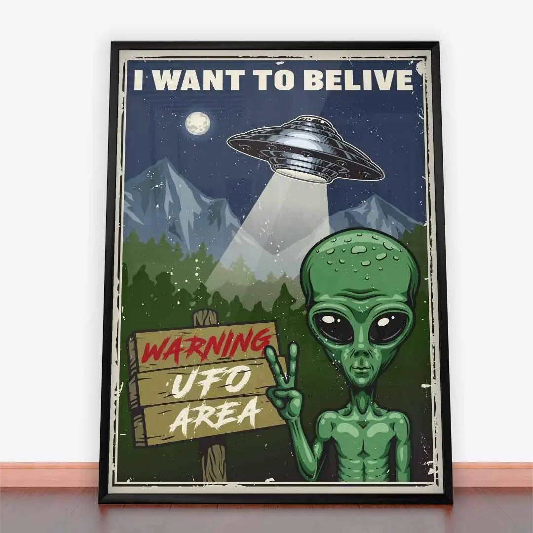 Plakat Uwaga Strefa UFO.